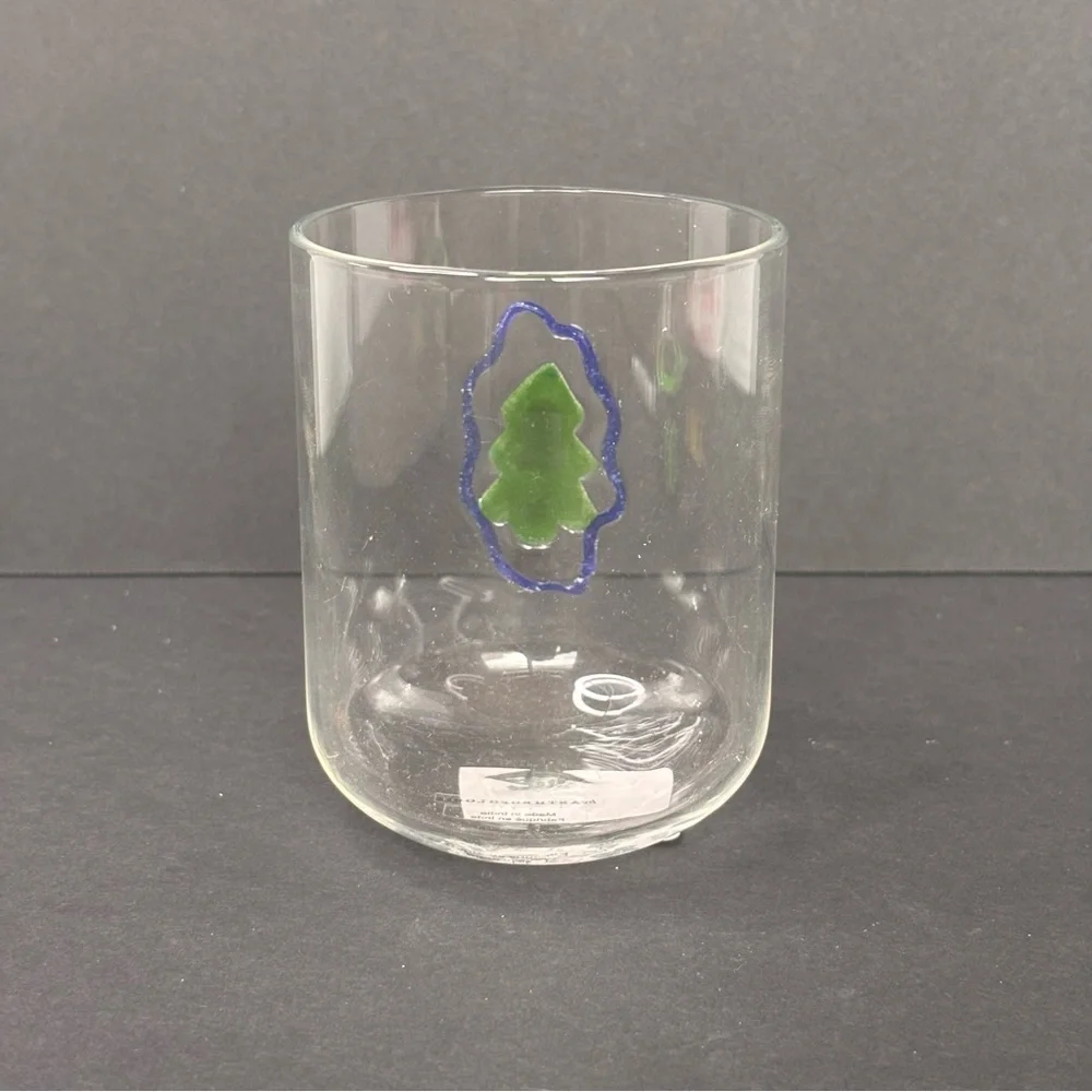 Anthropologie Love Notes Holiday Juice Glass Christmas Tree NWT